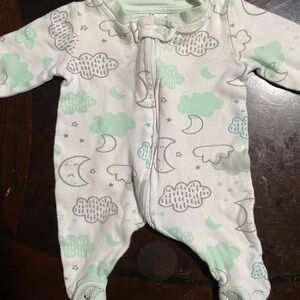 Cloud and Moon Print Kids One Piece